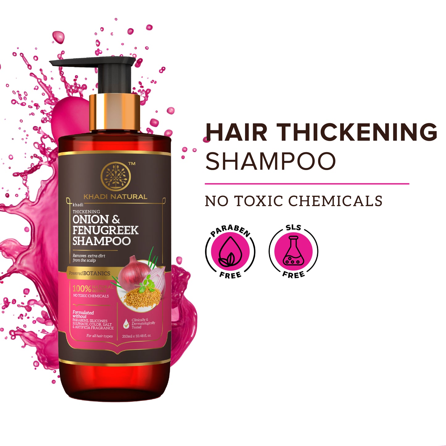 Khadi Natural Onion & Fenugreek Shampoo Powered Botanics Prevent Hair Fall (310ml)