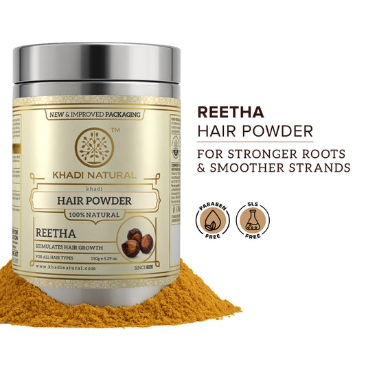 Khadi Natural Organic Reetha Powder Natural Hair Cleanser (150g)