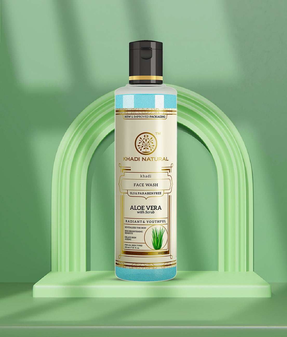 Khadi Natural Aloevera with Scrub Face Wash Deep Cleansing (210ml)