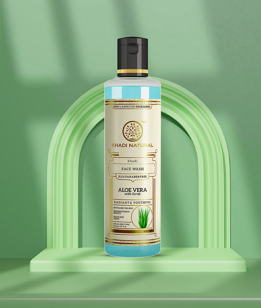 Khadi Natural Aloevera with Scrub Face Wash Deep Cleansing (210ml)