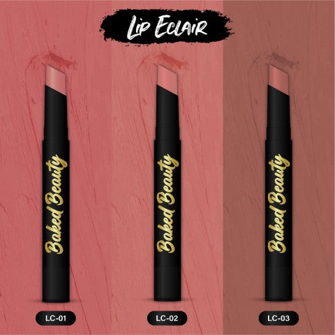 Lip Crayon Lipstick with Light Weight & Nourishing Formula, Lip Eclair, Set of 3, 2.5g each