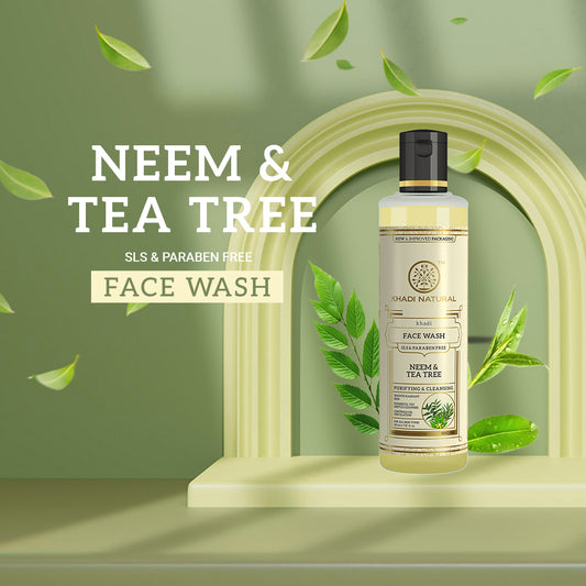 Khadi Natural Neem & Tea Tree Face Wash SLS-Paraben Free Anti-Acne (210ml)