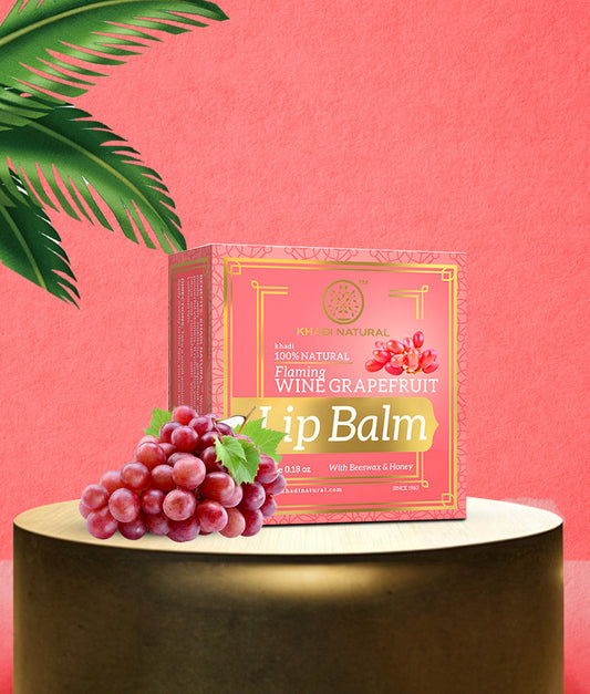 Khadi Natural Lip Balm Wine Grapefruit Hydrating Beeswax & Shea Butter (5g)