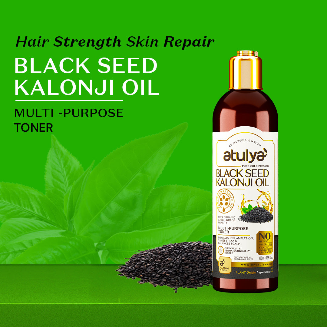 Atulya Cold Pressed Black Seed Kalonji Oil | Strengthens Hair & Nourishes Skin | 100 ml