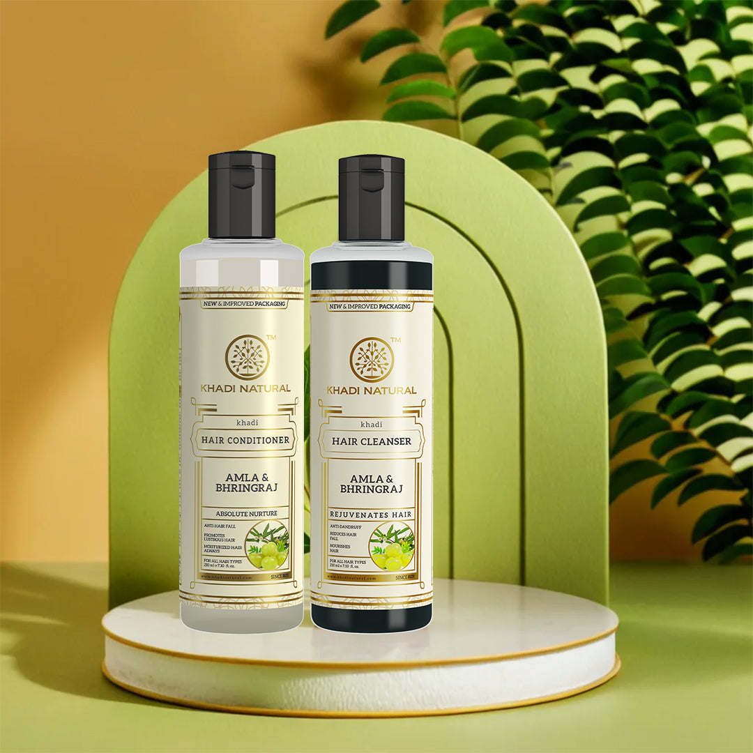 Khadi Natural Amla & Bhringraj Shampoo & Conditioner Combo Pack of 2 (420ml)