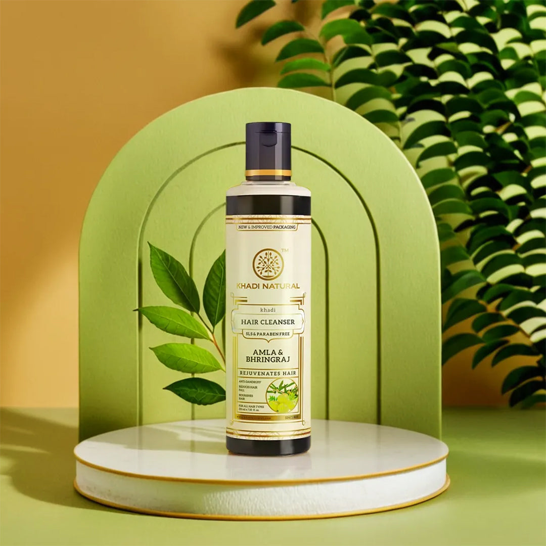 Khadi Natural Amla & Bhringraj Shampoo SLS & Paraben Free Pack of 2 (420ml)