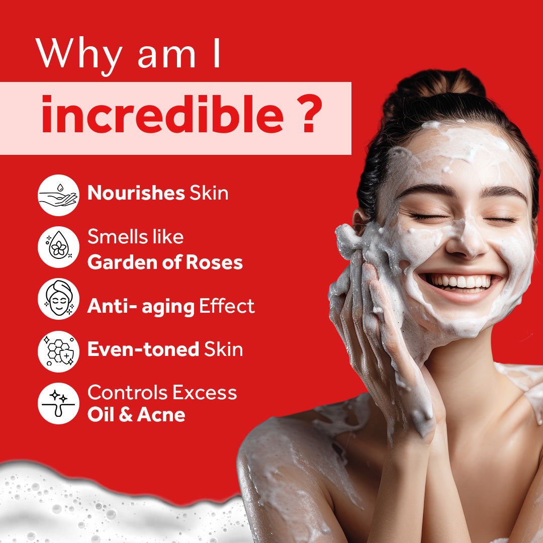 Atulya Rose & Geranium Handcrafted Soap | Hydrates & Refreshes | SLS & Paraben Free | For All Skin Types | 125 gm