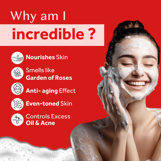 Atulya Rose & Geranium Handcrafted Soap | Hydrates & Refreshes | SLS & Paraben Free | For All Skin Types | 125 gm