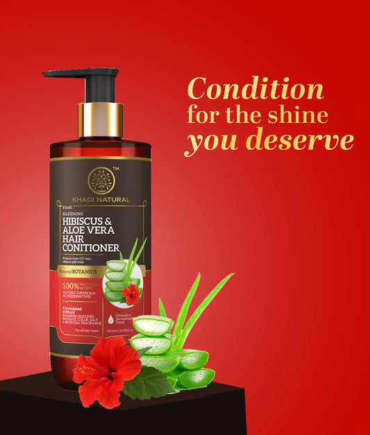 Khadi Natural Hibiscus & Aloevera Hair Conditioner Powered Botanics Smooth Hair (310ml)
