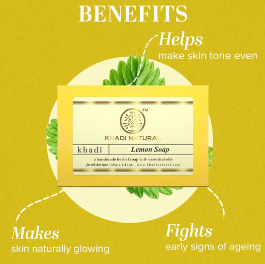 Khadi Natural Herbal Lemon Soap Combo pack of 5 – 125gm Each