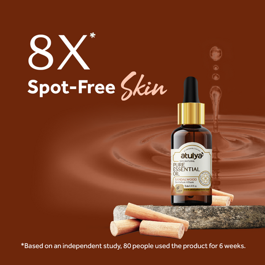 Atulya Sandalwood Essential Oil | Calms Skin, Earthy Fragrance | For Skin & Scalp | 15 ml