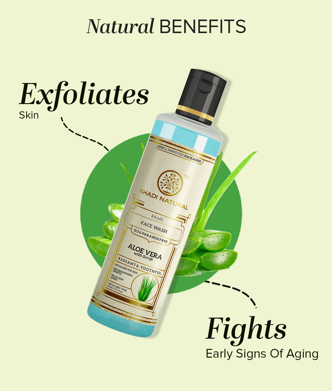 Khadi Natural Aloevera with Scrub Face Wash Deep Cleansing (210ml)