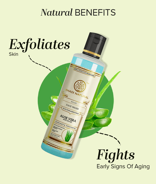 Khadi Natural Aloevera with Scrub Face Wash Deep Cleansing (210ml)
