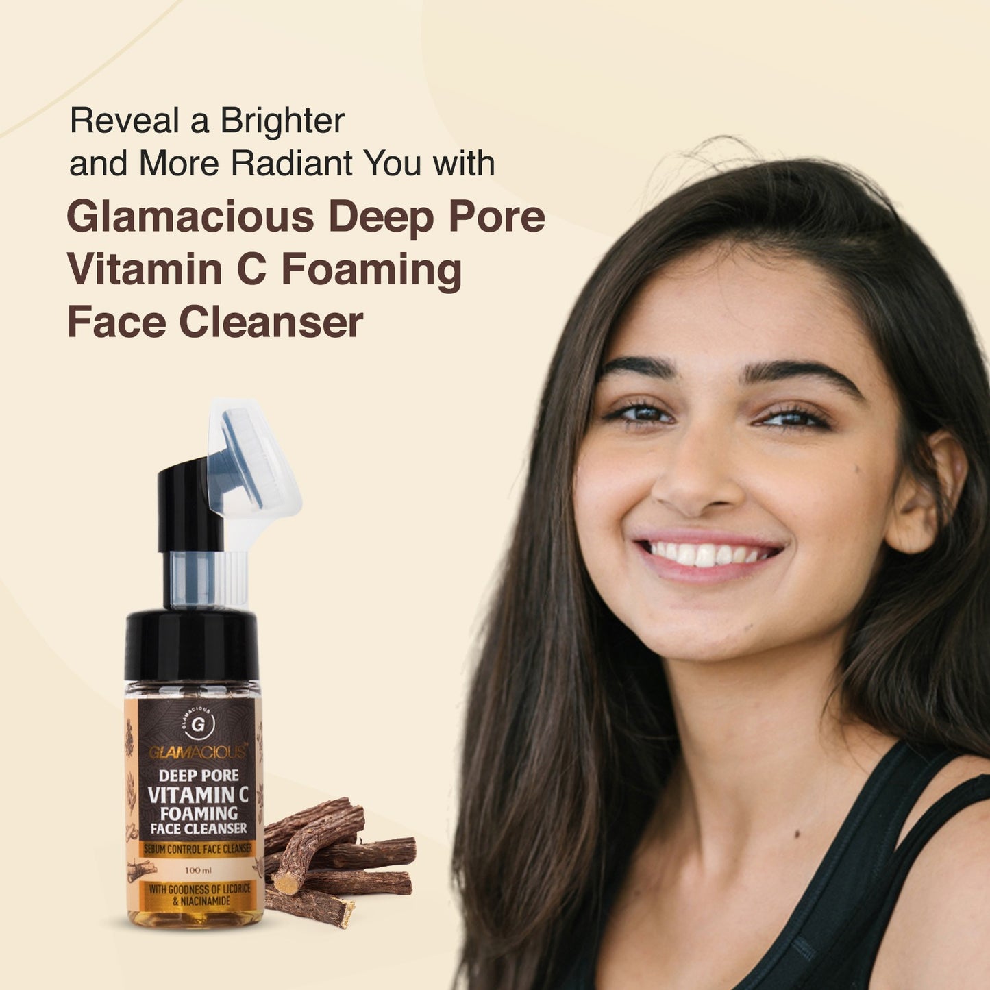 Deep Pore Foaming Cleanser with Licorice & Niacinamide for Radiant, Oil-Free Skin | Deep Cleansing & Brightening Formula