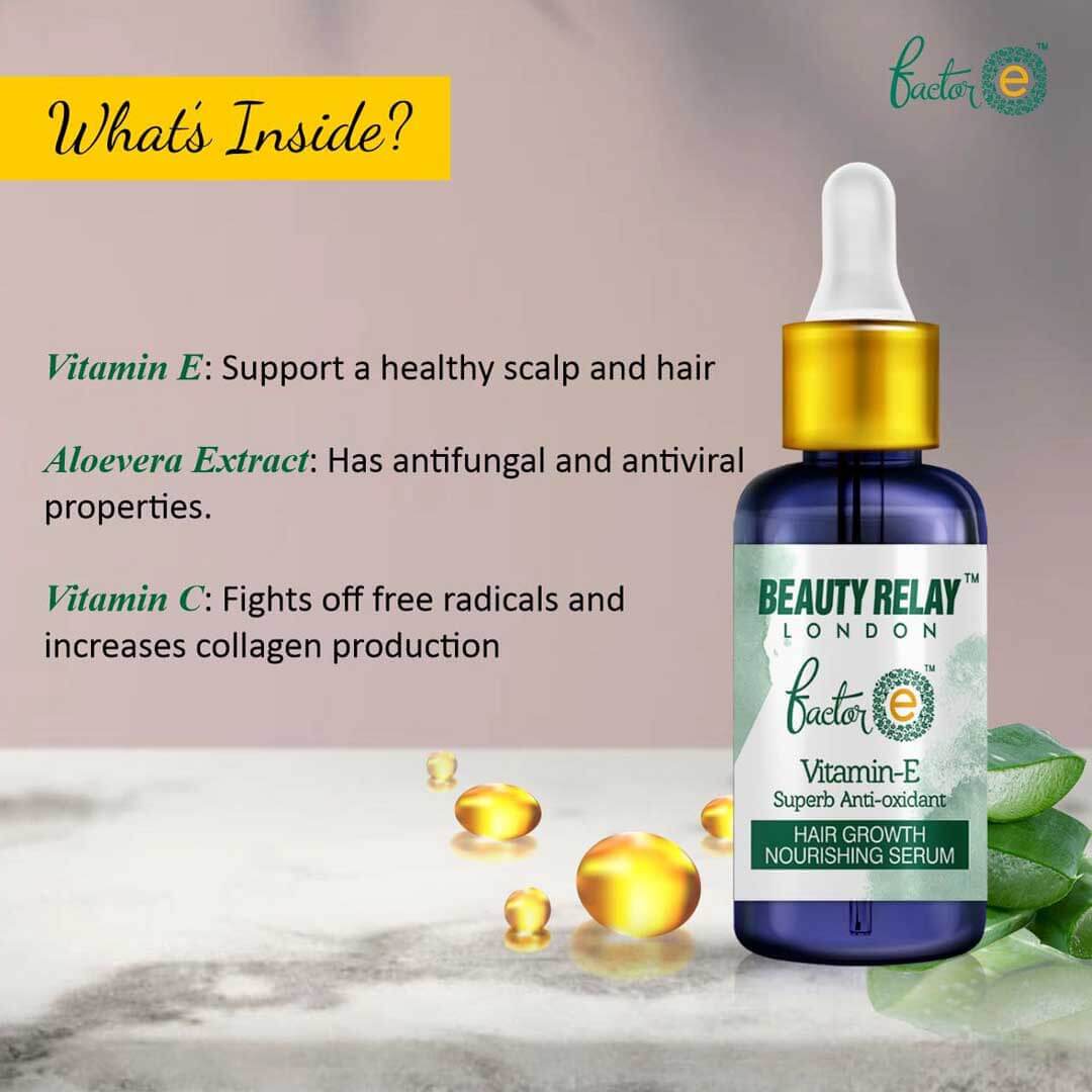 Vitamin-E Superb Antioxidant Hair Growth & Nourishing Serum With Argan Oil, Vitamin-E, Aloevera, Ylang Ylang And Rosemary Oil