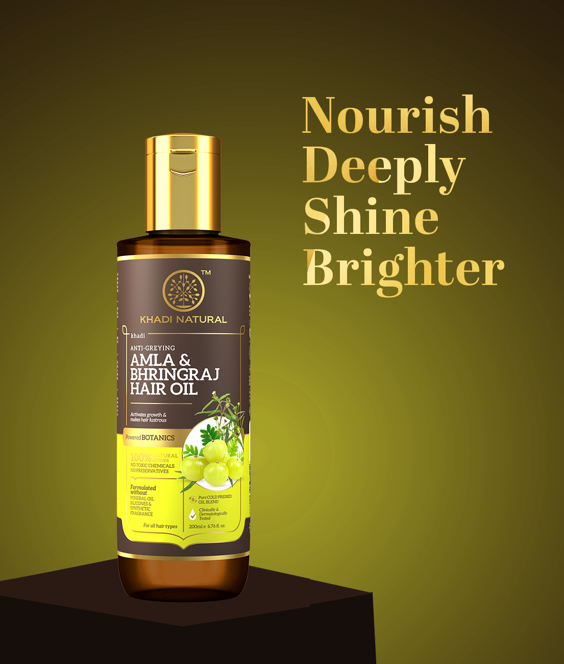 Khadi Natural Amla & Bhringraj Hair Oil Powered Botanics (200ml)