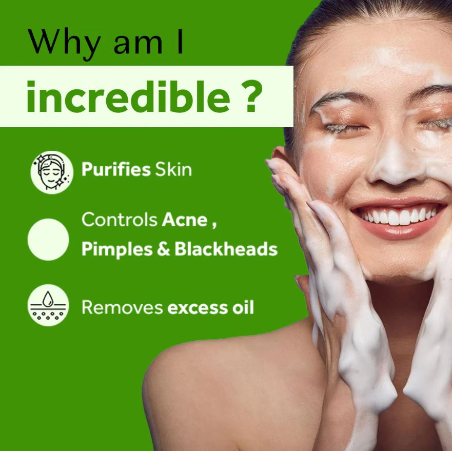 Atulya Tea Tree & Neem Foaming Face Wash with Built-in Silicone Brush | Prevents Acne - 150ml