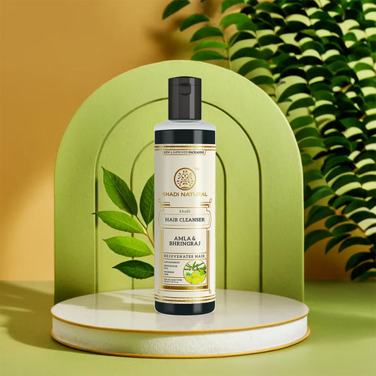 Khadi Natural Amla & Bhringraj Hair Cleanser Pack of 2 for Hair Growth 420ml