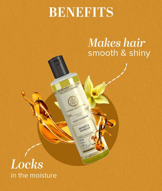 Khadi Natural Honey & Vanilla Hair Cleanser Shampoo Nourishing Care (210ml)