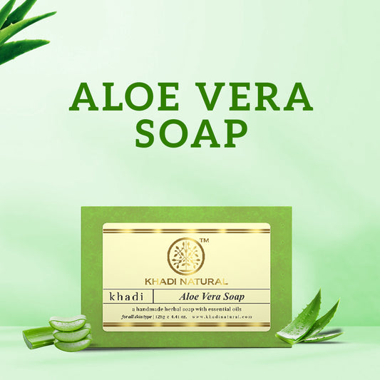 Khadi Natural Organic Aloevera Soap Gentle Cleansing (375g)
