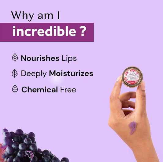 Atulya Wine Grape Fruit Natural Lip Balm | For Nourishing Lips - 5gm