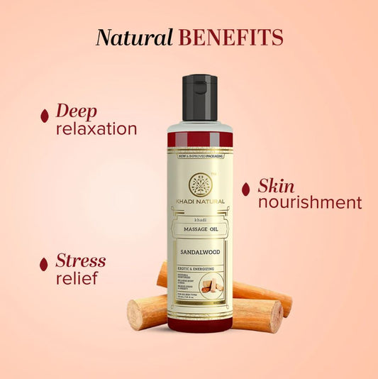Khadi Natural Sandalwood Massage Oil - 210ml