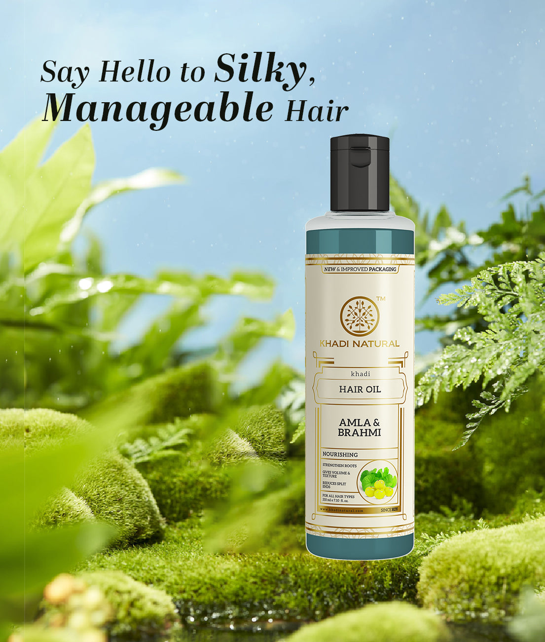 Khadi Natural Amla & Brahmi Hair Oil Strengthens Roots Adds Volume (210ml)