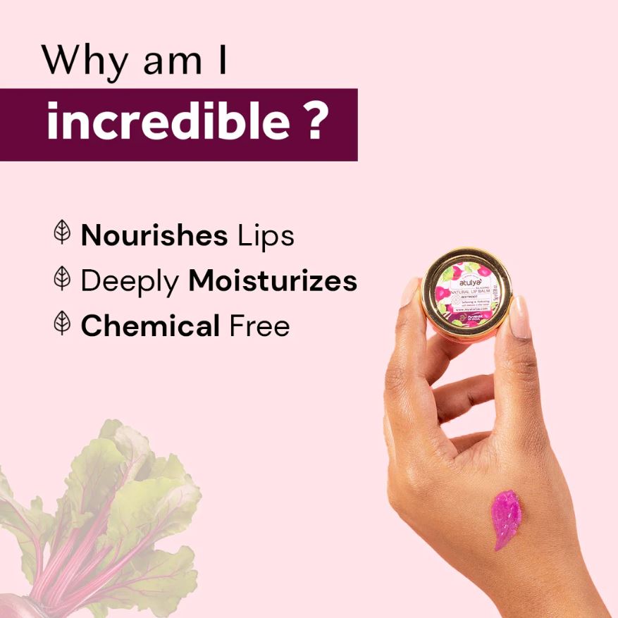 Atulya Beetroot Lip Balm | Softening and Hydrating - 5gm