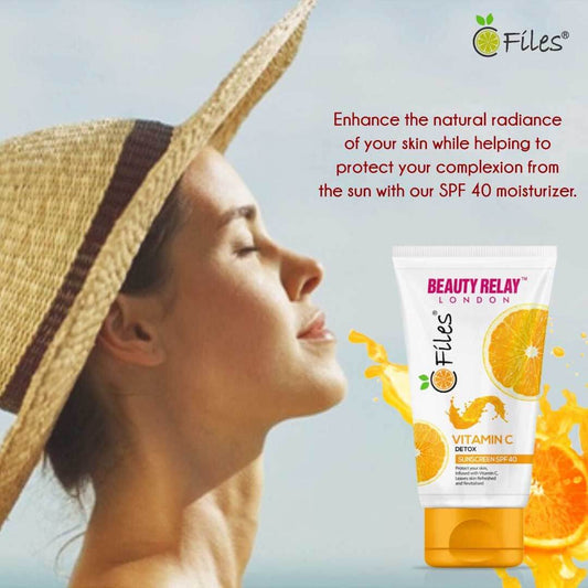 Vitamin C Detox Sunscreen SPF 40 With Shea Butter, Orange, Gojiberry, Vitamin-E, Grape Fruit - 200 ml