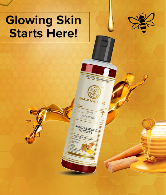 Khadi Natural Sandalwood & Honey Face Wash Clean & Hydrated Skin (210ml)