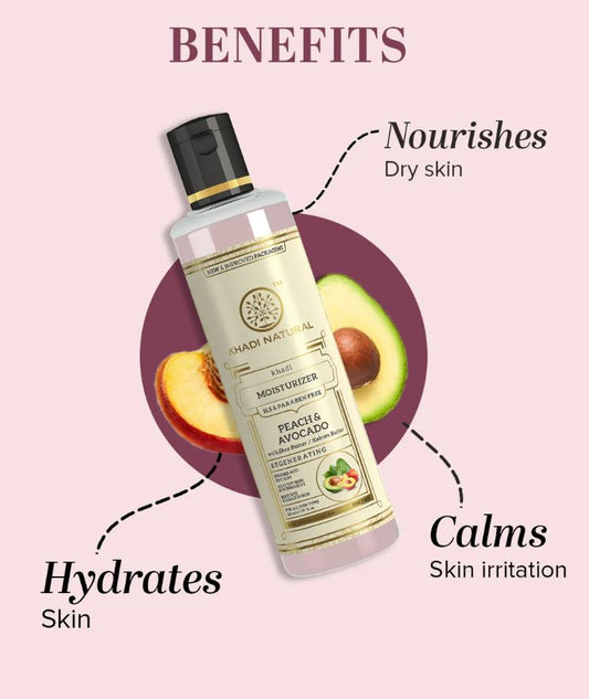 Khadi Natural Peach Avocado Moisturizer with SLS & Paraben Free - 210ml