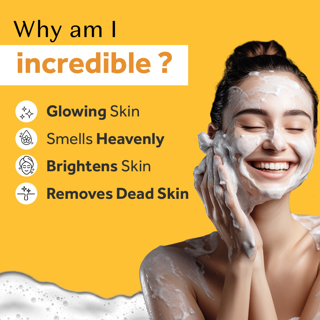 Atulya Sandalwood & Turmeric Handcrafted Soap | Brightens & Purifies | SLS & Paraben Free | For All Skin Types | 125 gm