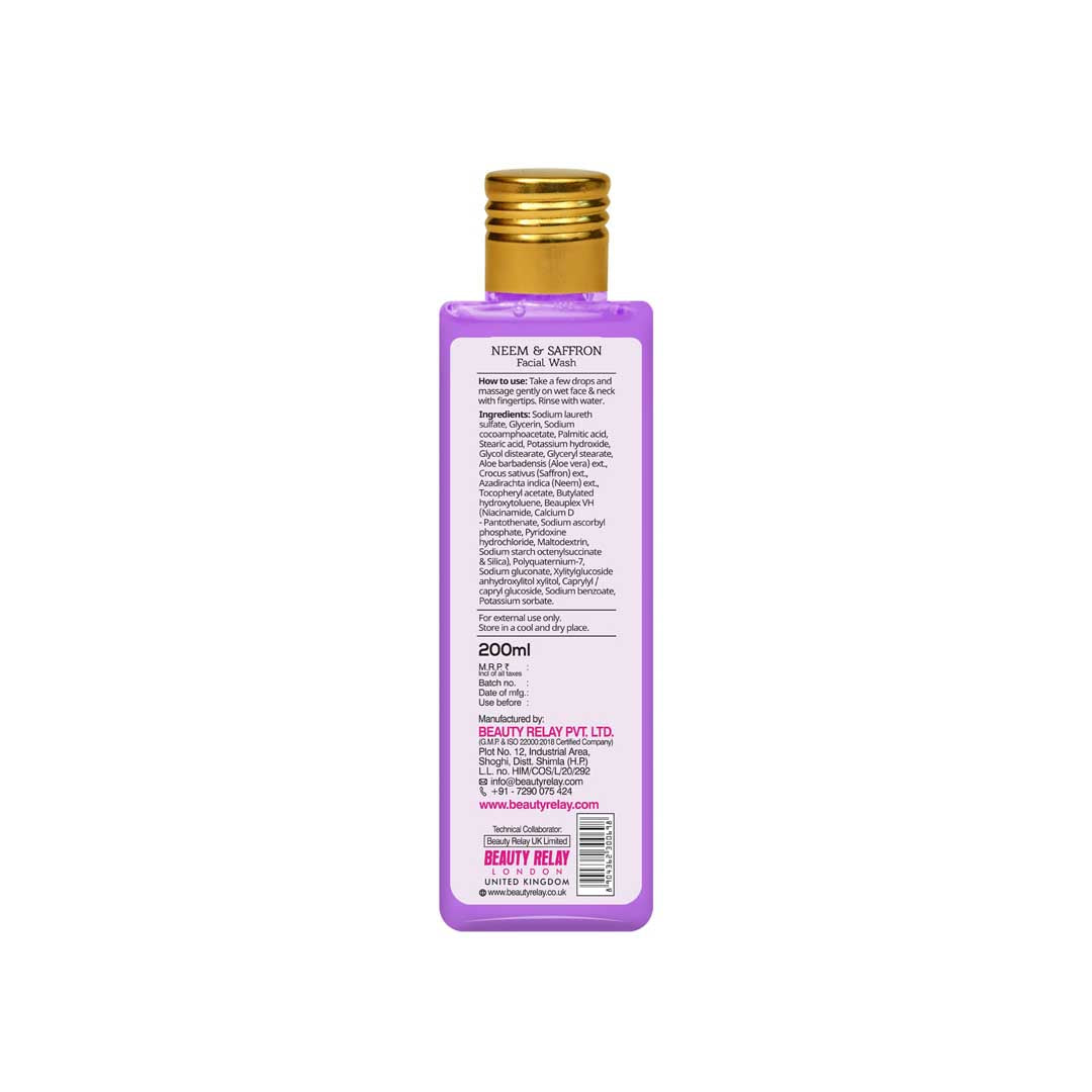 Saffron & Neem Facial Wash With Aloevera, Saffron, Neem And Vitamin-E