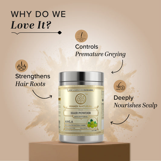 Khadi Natural Ayurvedic Amla Hair Powder Herbal Hair Care - 150 gm