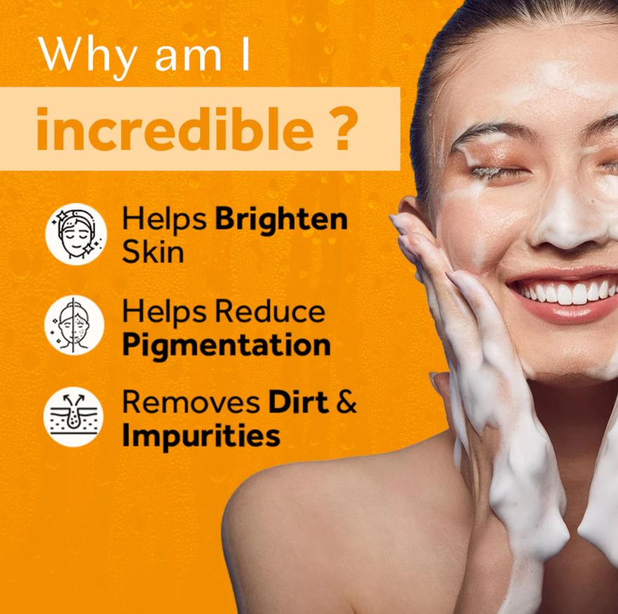 Atulya Papaya Foaming Face Wash with Built-In Silicone Brush | De-tan - 150ml