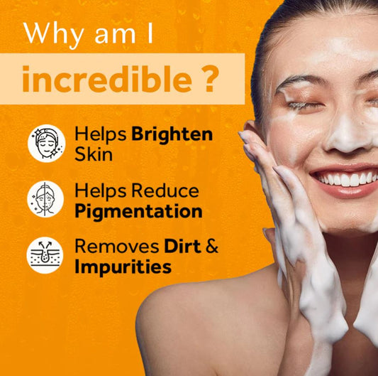 Atulya Papaya Foaming Face Wash with Built-In Silicone Brush | De-tan - 150ml