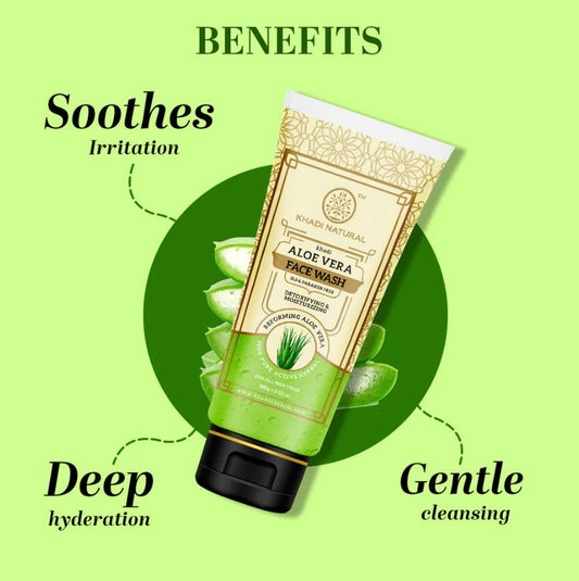 Khadi Natural Aloe Vera Face Wash SLS & Paraben Free - 100gm