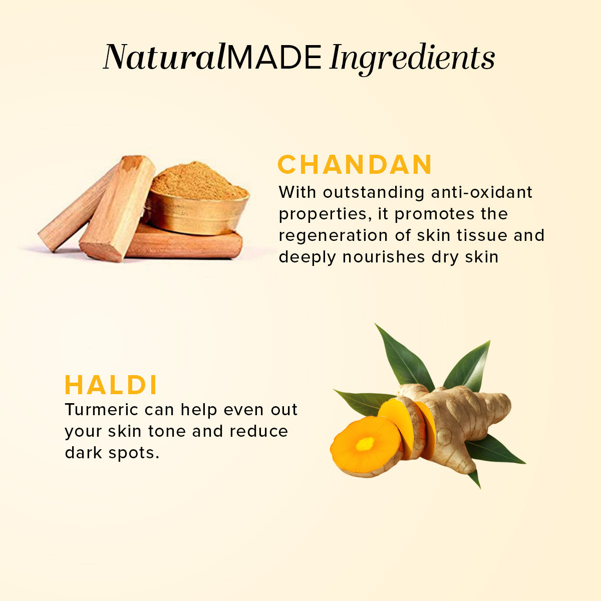 hadi Natural Chandan Haldi Soap Skin Brightening Pack of 3 (3×125g)