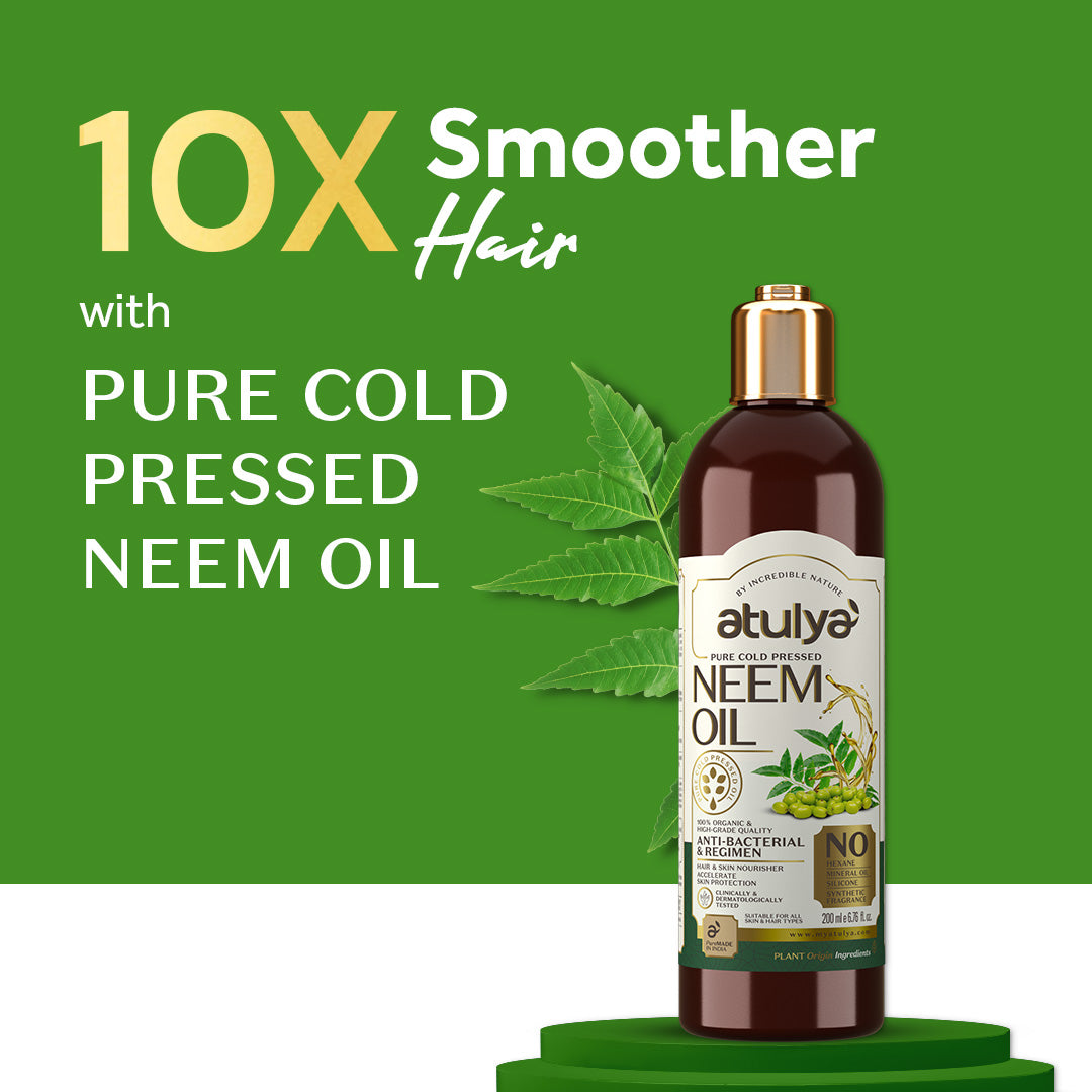 Atulya Cold Pressed Neem Oil | Fights Acne & Scalp Issues | Multipurpose Use | 200 ml