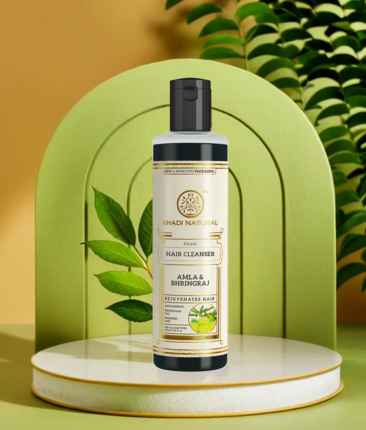 Khadi Natural Amla & Bhringraj Hair Cleanser Shampoo for Strong Healthy Hair 210ml