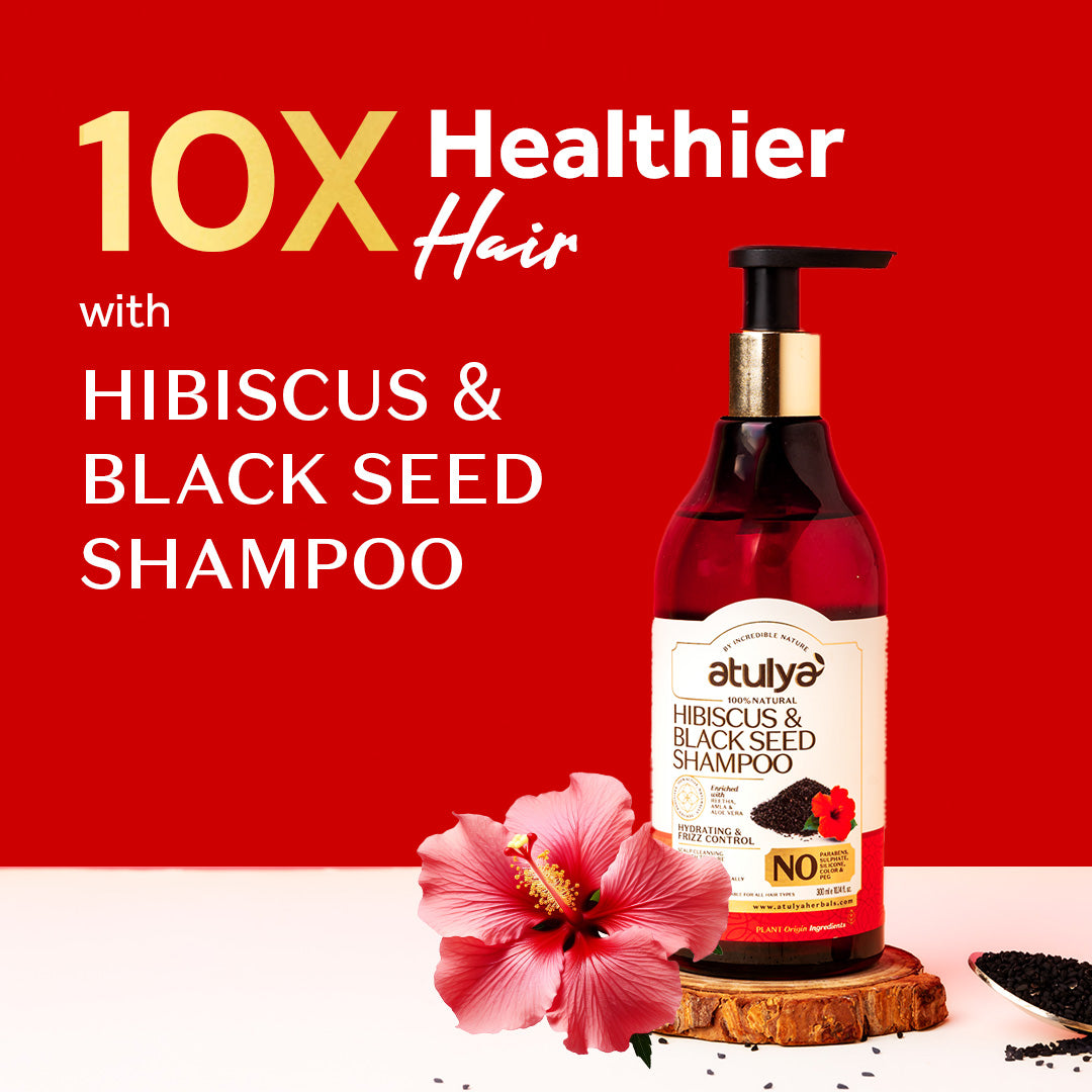 Atulya Hibiscus & Black Seed Shampoo | Supports Growth, Deep Cleanse | 300 ml