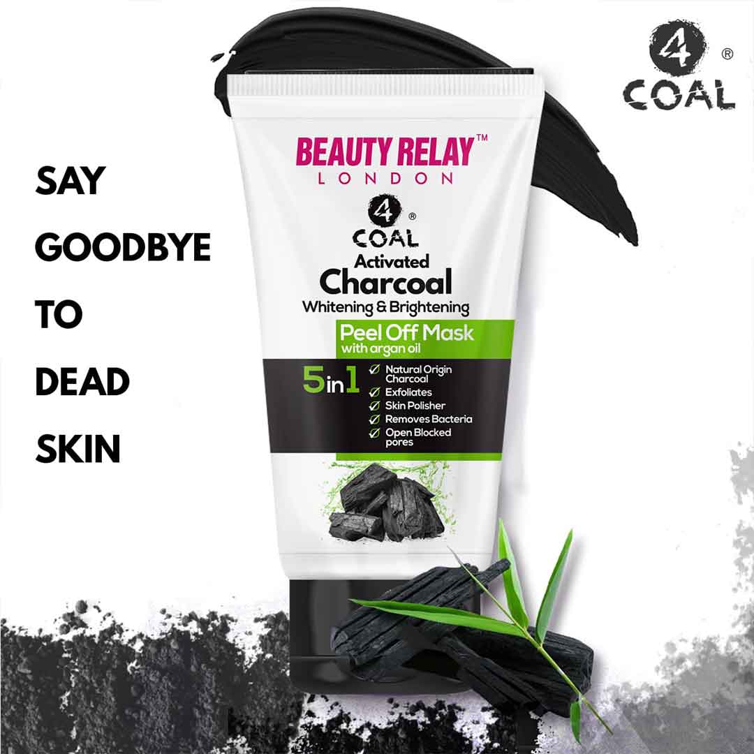 Activated Charcoal Whitening & Brightening Peel Off Mask With Activated Charcoal Powder, Argan Oil, Aloevera, Mulberry