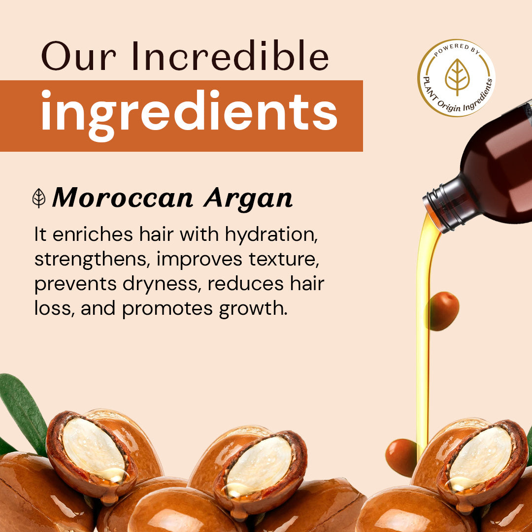 Atulya Moroccan Argan Oil Hair Oil | Smoothens & Repairs Hair | Non-Sticky Formula | 200 ml