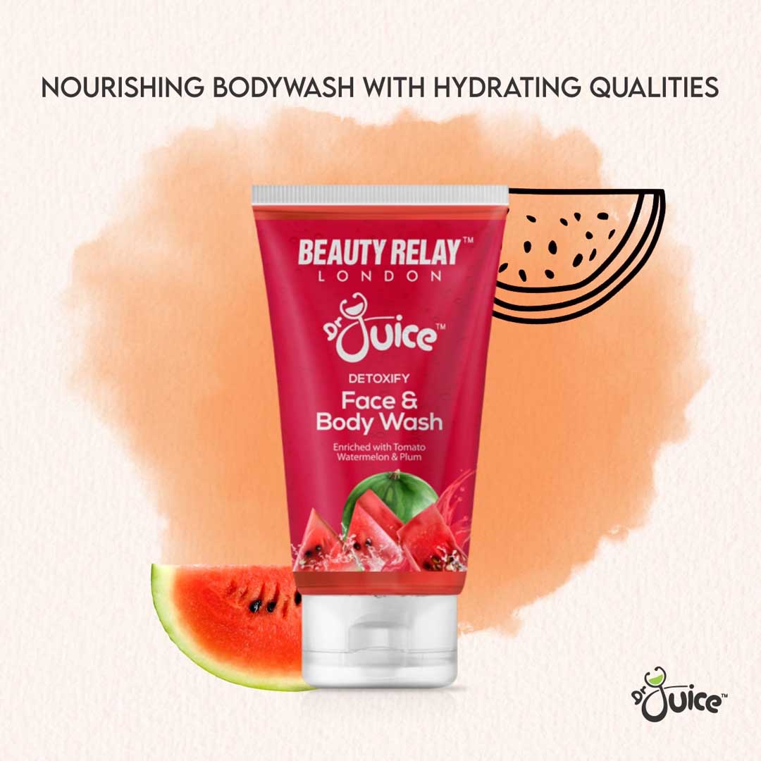 Dr. Juice Detoxify Face & Body Wash Enriched With Tomato, Watermelon, Plum, Aloe Vera, Olive Oil