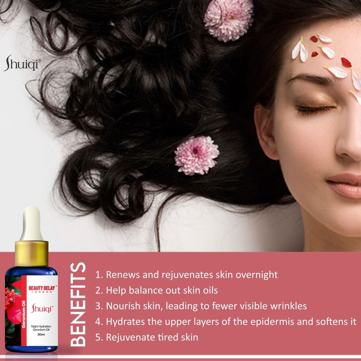 Shuiqi Night Hydration Geranium Oil With Sunflower Oil