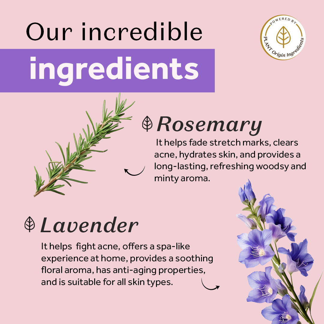 Atulya Rosemary & Lavender Handcrafted Soap | Refreshes & Calms Skin | SLS & Paraben Free | For All Skin Types | 125 gm