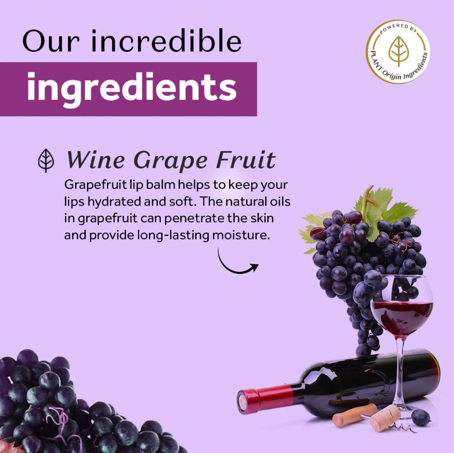 Atulya Wine Grape Fruit Natural Lip Balm | For Nourishing Lips - 5gm