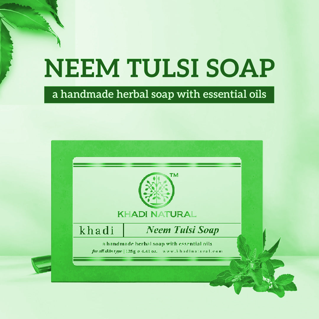 Khadi Natural Herbal Neem Tulsi Soap Purifying Bath Bar (750g)