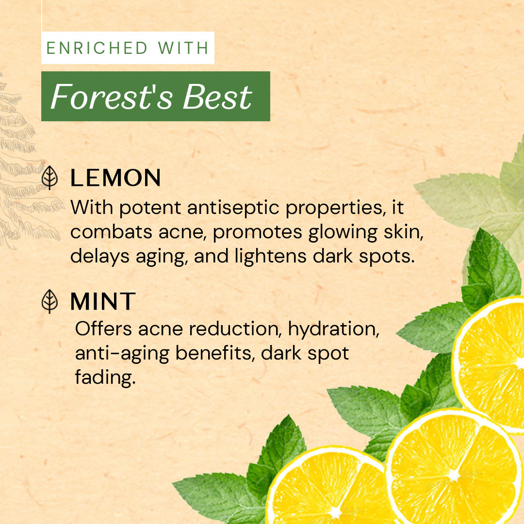 Atulya Lemon & Mint Soap | Energizes Skin, Controls Odour | SLS & Paraben Free | For all skin types | 125 gm