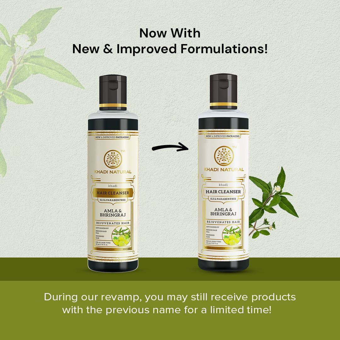 Khadi Natural Amla & Bhringraj Hair Cleanser Pack of 2 for Hair Growth 420ml